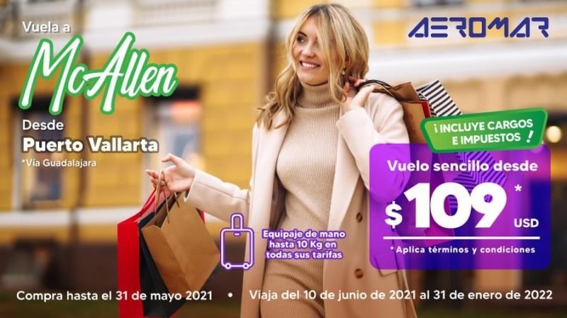 Aeromar presenta su nueva ruta McAllen- Guadalajara - Puerto Vallarta